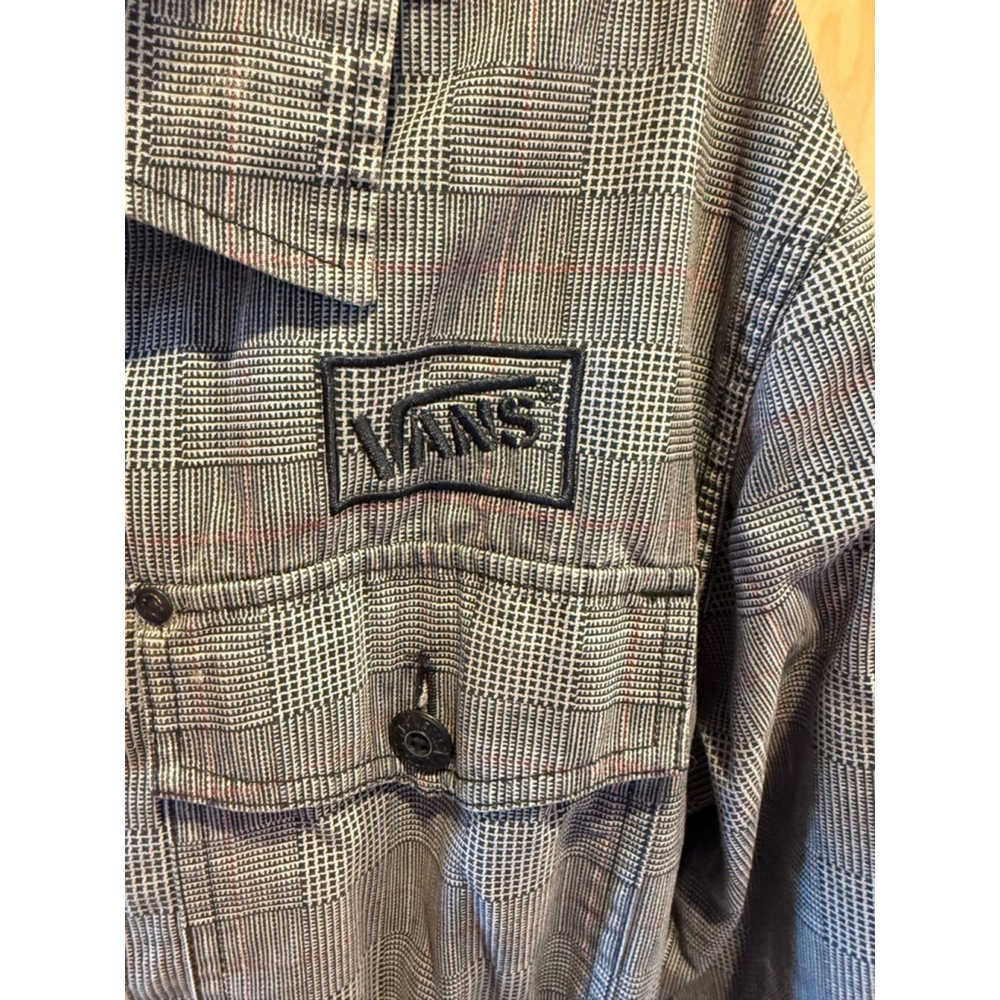 Men's Vans Gray Plaid Jacket Size L - Picture 9 of 9